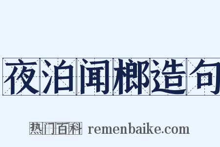 夜泊闻榔造句是什么意思的图片